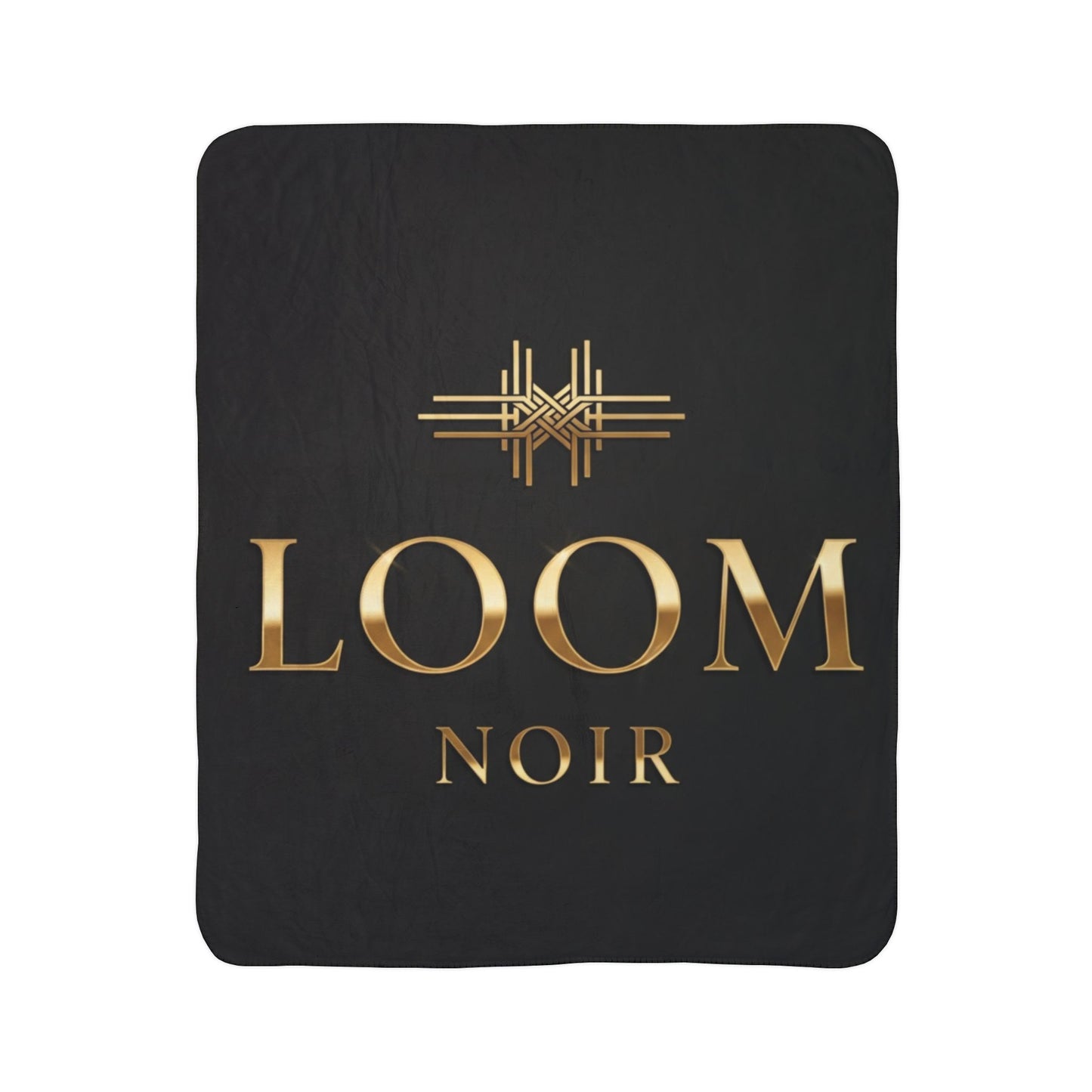 Loom Noir Sherpa Blanket | Luxurious Black & Gold Plush Throw