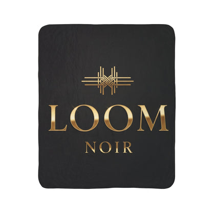 Loom Noir Sherpa Blanket | Luxurious Black & Gold Plush Throw