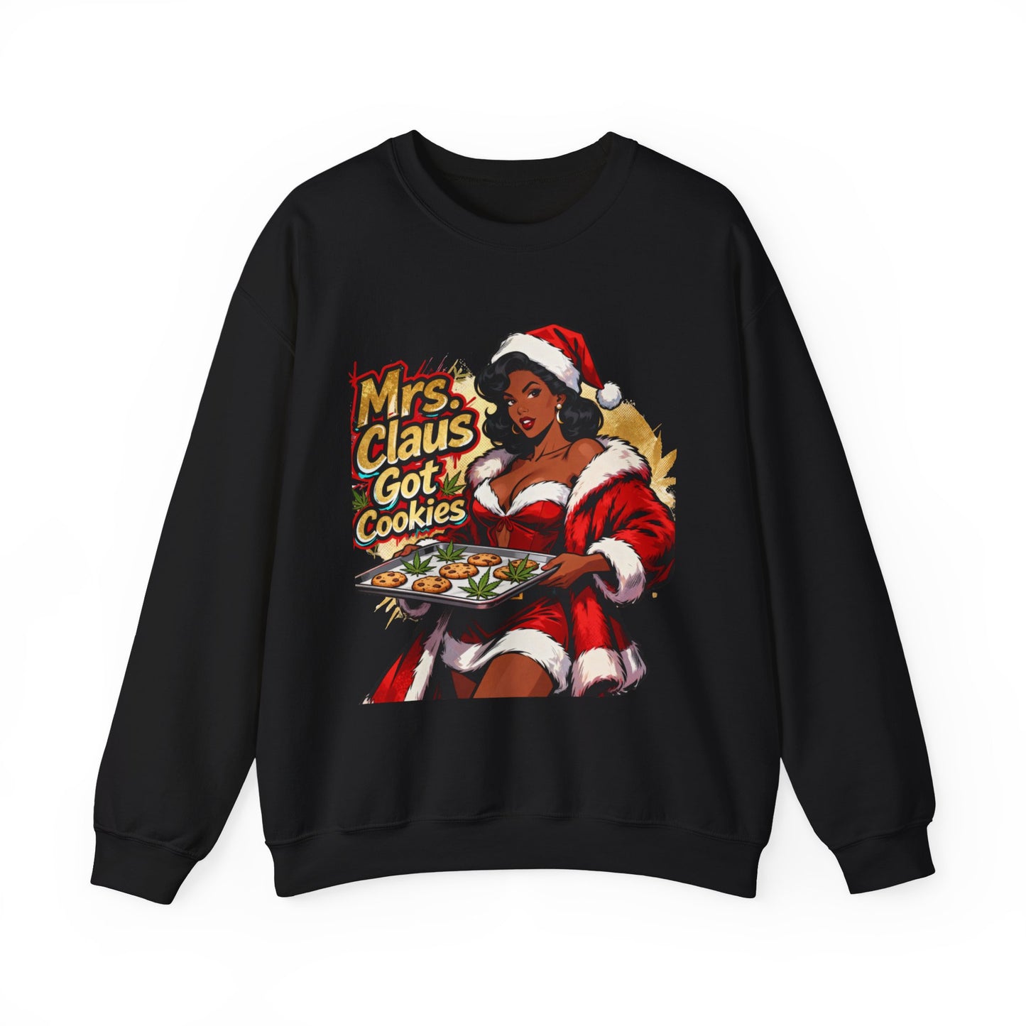 Mrs. Claus Got Cookies Sweatshirt - Retro Pinup Christmas Crewneck | Loom Noir