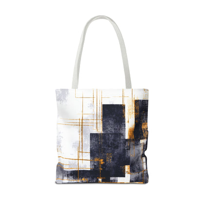 Modern Gold & Navy Tote Bag - Stylish Shopping Bag | Loom Noir