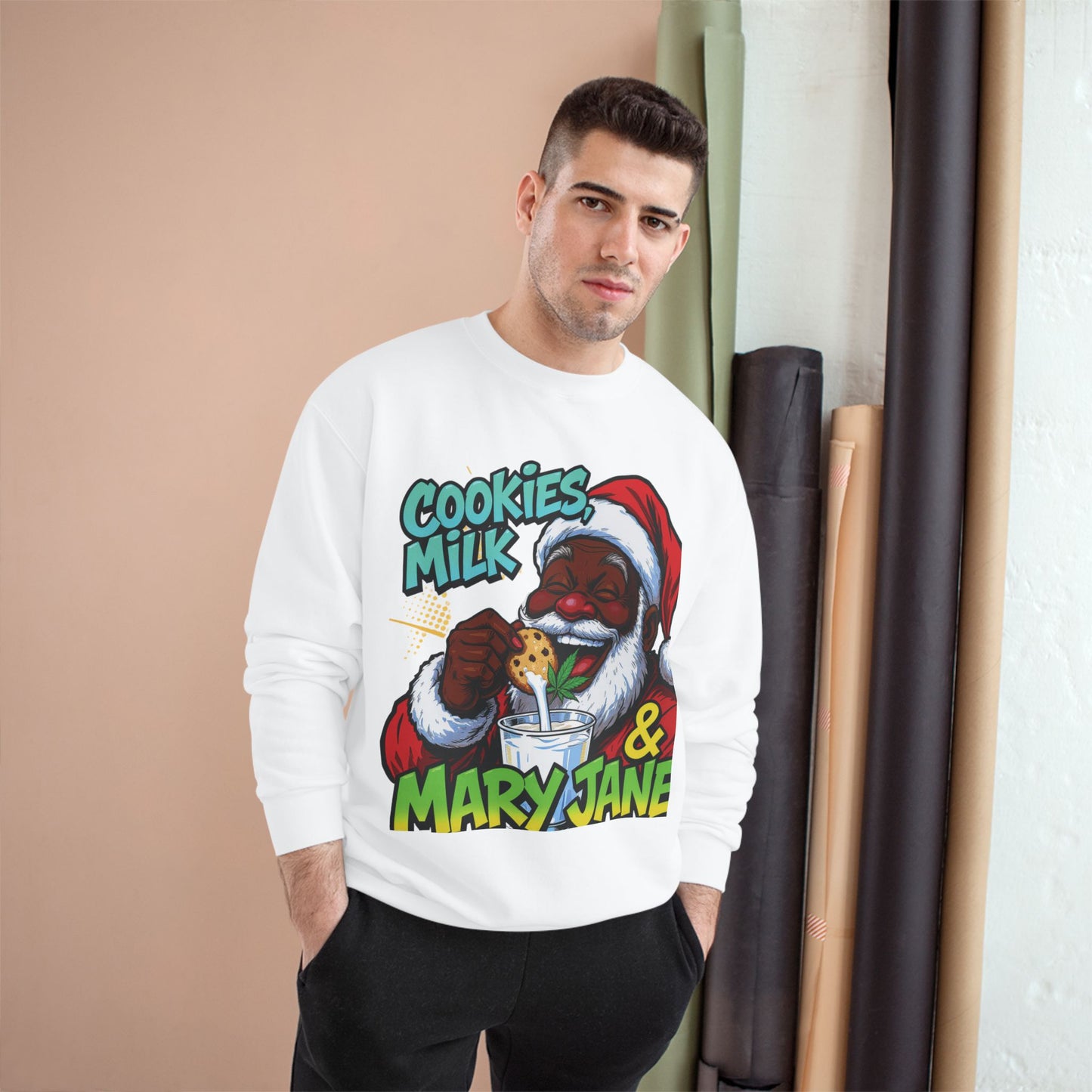 Cookies Milk & Mary Jane Sweatshirt - Funny Holiday Crewneck | Loom Noir