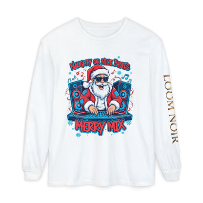 DJ Santa Long Sleeve Shirt | Naughty or Nice Beats Christmas Tee