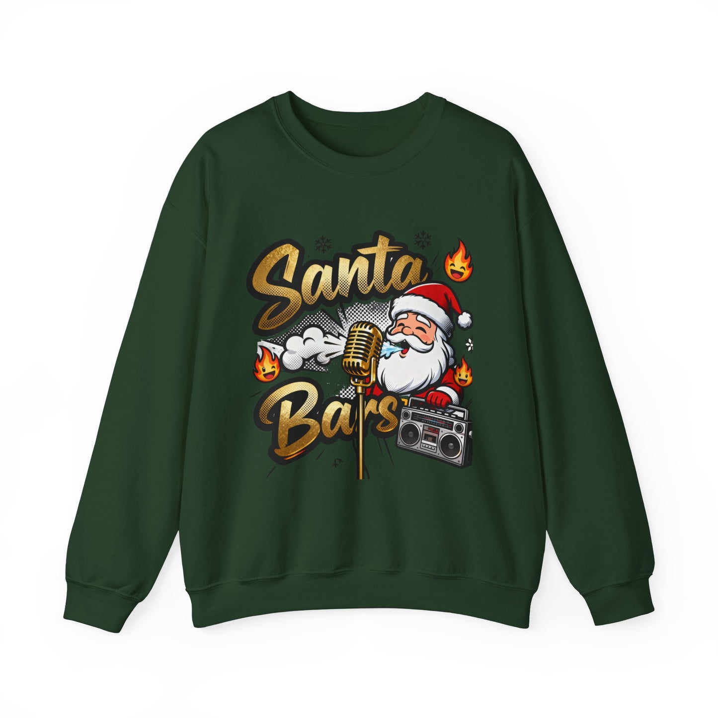 Santa Bars Sweatshirt - Funny Christmas Rap Crewneck | Loom Noir