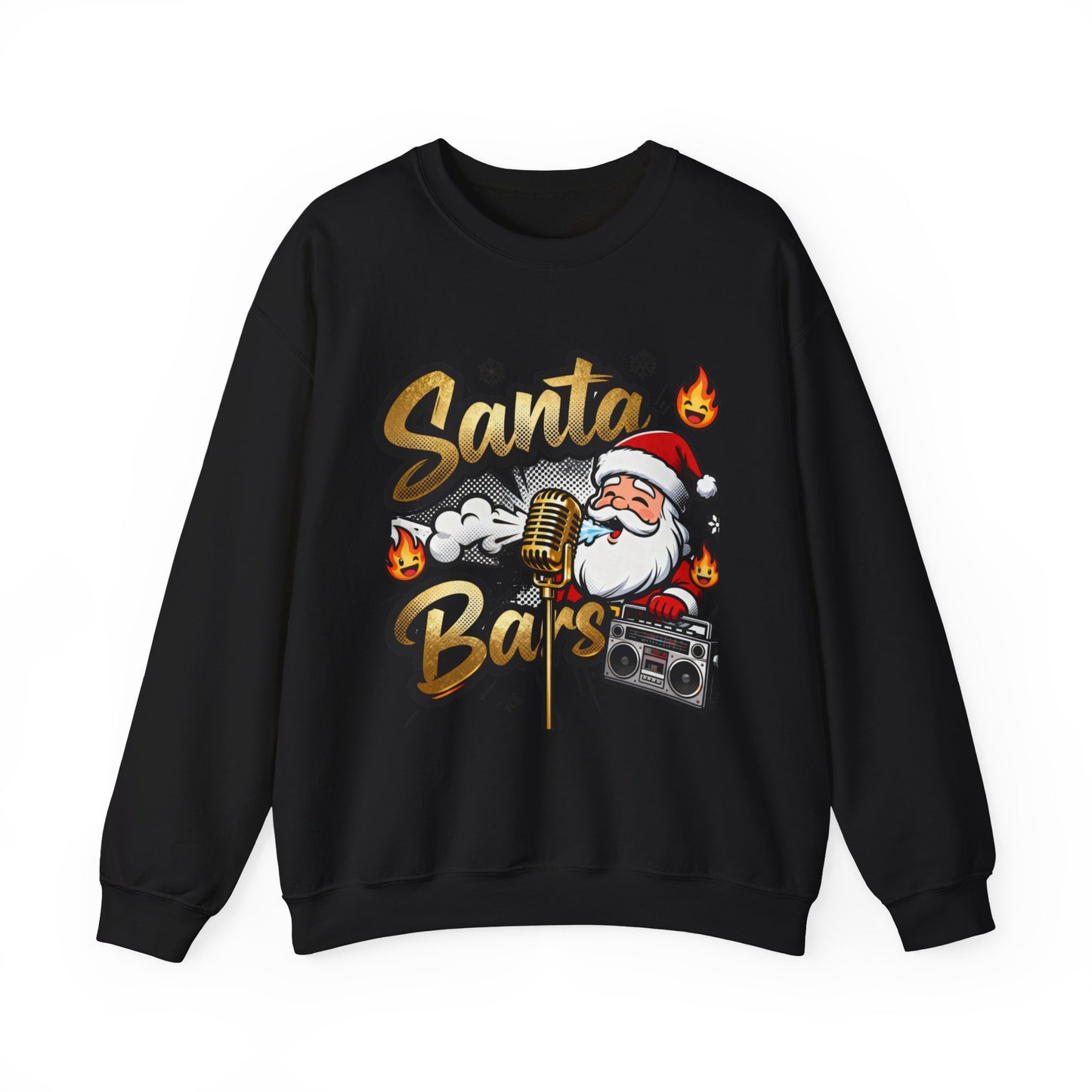 Santa Bars Sweatshirt - Funny Christmas Rap Crewneck | Loom Noir