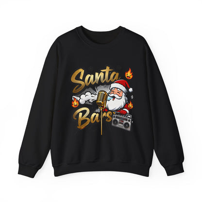 Santa Bars Sweatshirt - Funny Christmas Rap Crewneck | Loom Noir