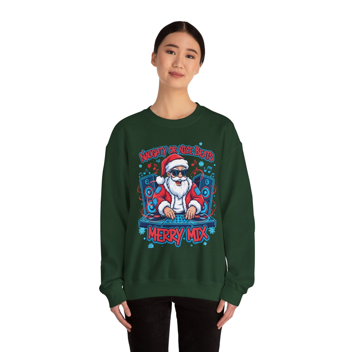 DJ Santa Merry Mix Sweatshirt - Naughty or Nice Beats Christmas | Loom Noir