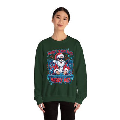DJ Santa Merry Mix Sweatshirt - Naughty or Nice Beats Christmas | Loom Noir