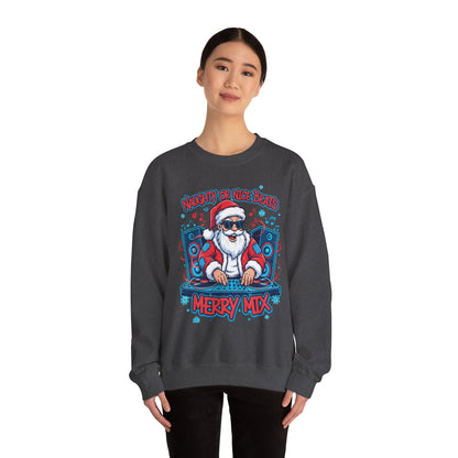 DJ Santa Merry Mix Sweatshirt - Naughty or Nice Beats Christmas | Loom Noir