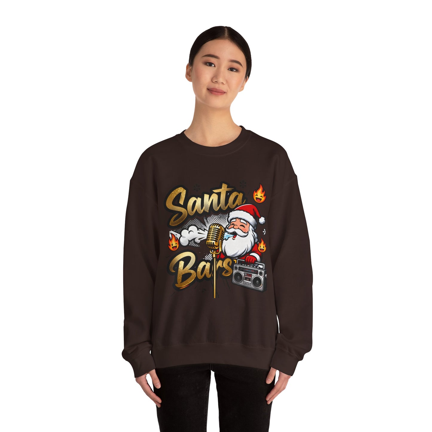 Santa Bars Sweatshirt - Funny Christmas Rap Crewneck | Loom Noir