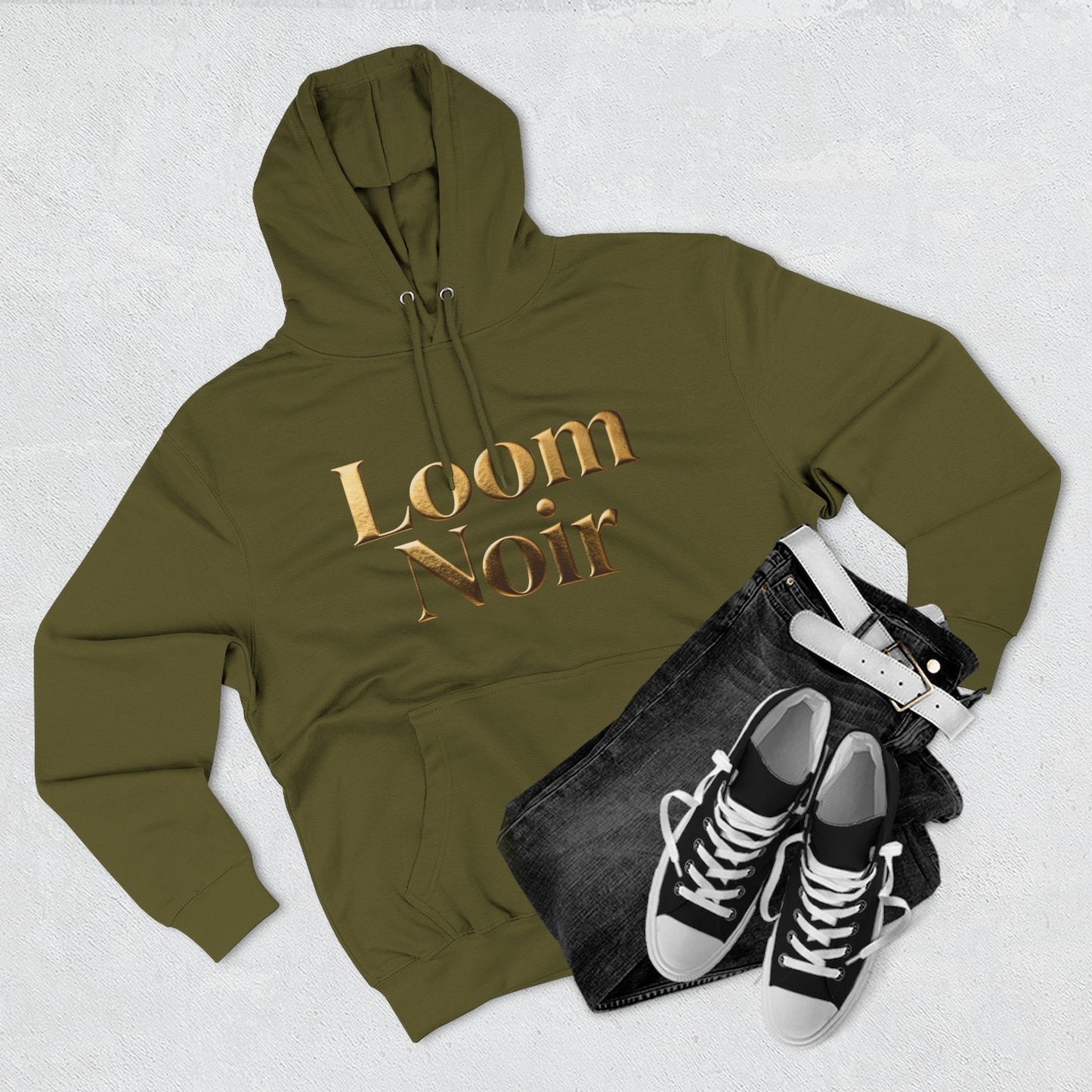 Cozy Three-Panel Fleece Hoodie - Premium Streetwear | Loom Noir