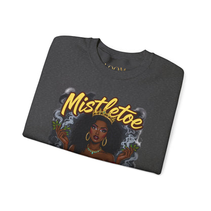 Mistletoe & Mary Jane Crewneck | Cannabis Holiday Sweatshirt