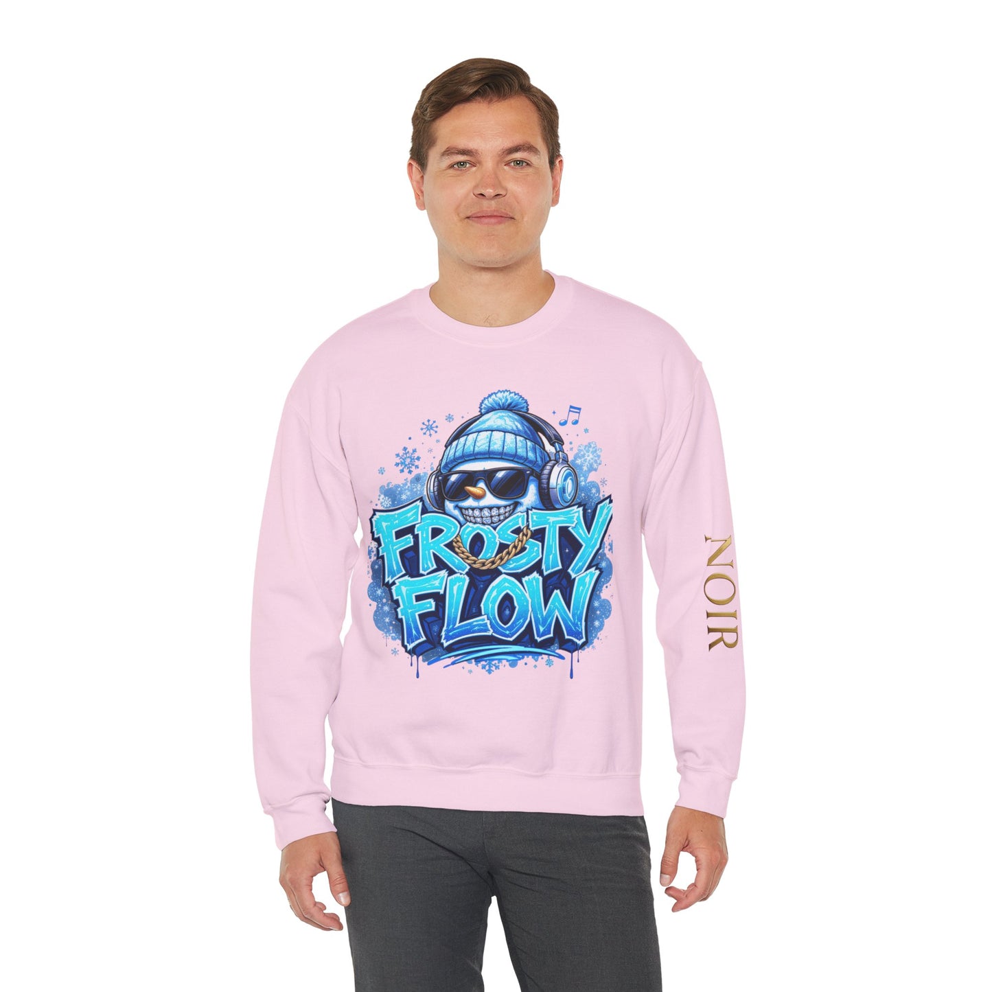 Frosty Flow Sweatshirt - Unisex Snowman Crewneck | Loom Noir