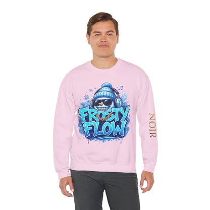Frosty Flow Sweatshirt - Unisex Snowman Crewneck | Loom Noir