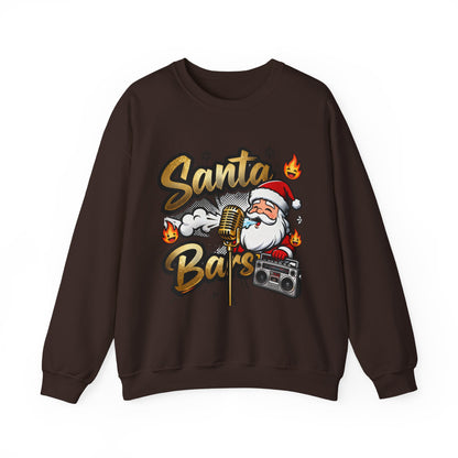 Santa Bars Sweatshirt - Funny Christmas Rap Crewneck | Loom Noir