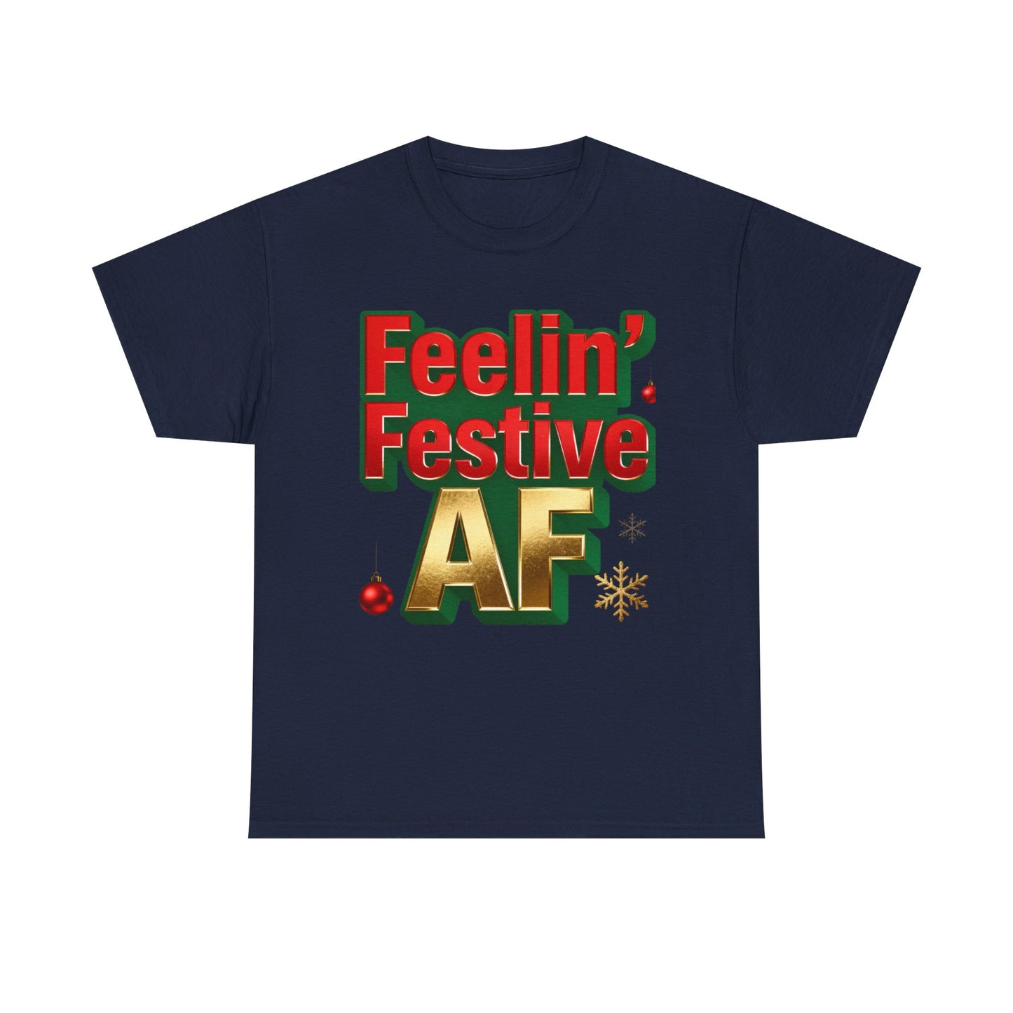 Festive AF Unisex T-Shirt - Funny Christmas Tee | Loom Noir