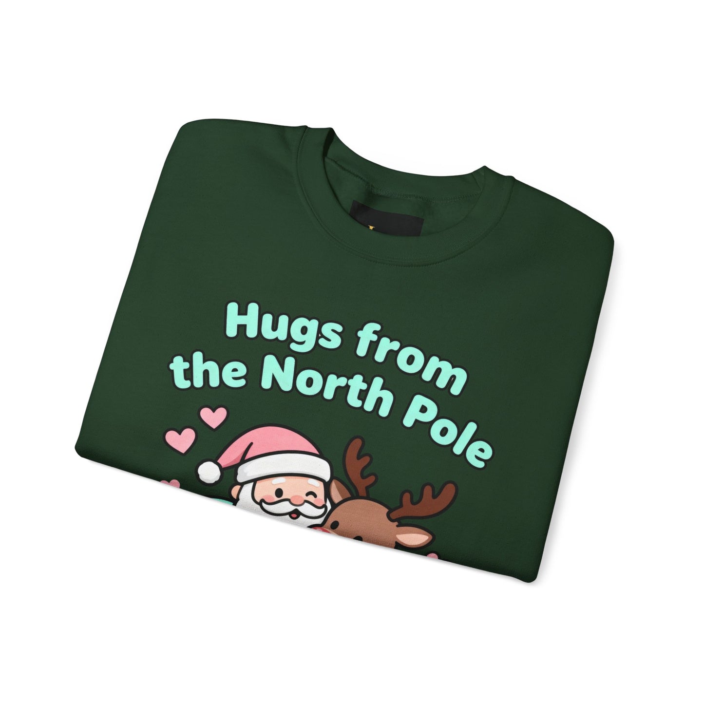 Christmas Sweatshirt Santa & Reindeer - Holiday Crewneck | Loom Noir