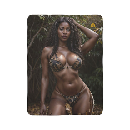 Tropical Bikini Photo Print Sherpa Blanket | Cozy Fleece Throw