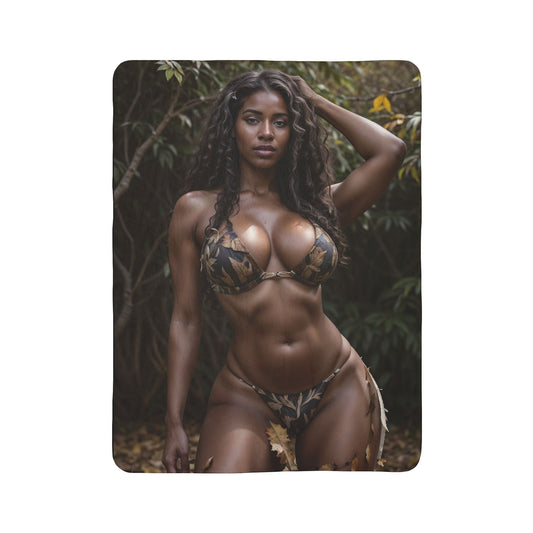 Sherpa Blanket — Tropical Bikini Photo Print Cozy Throw