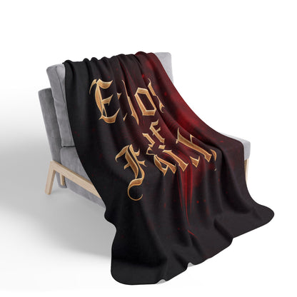 Echoes of Faith Sherpa Blanket | Religious Throw with Gothic Gold Text