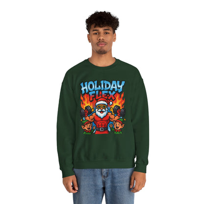 Holiday Flex Sweatshirt - Funny Christmas Fitness Crewneck | Loom Noir