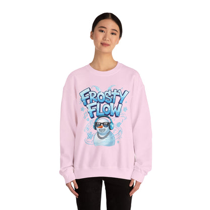 Frosty Flow Sweatshirt - Cool Snowman Graphic Crewneck | Loom Noir