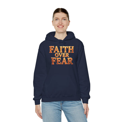 Faith Over Fear Hoodie Pullover - Christian Streetwear | Loom Noir