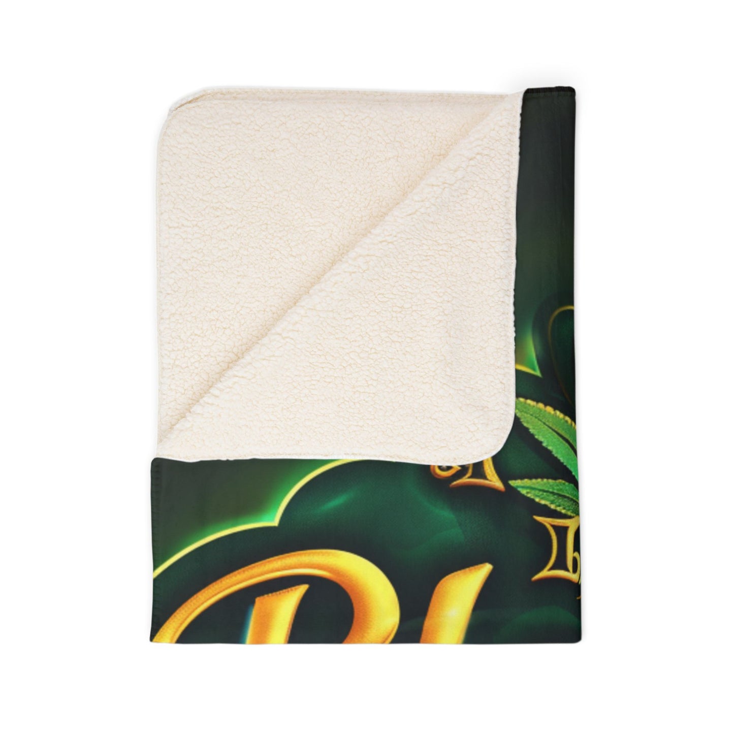 Blazed & Blessed Sherpa Blanket | Cannabis-Themed Fleece Throw