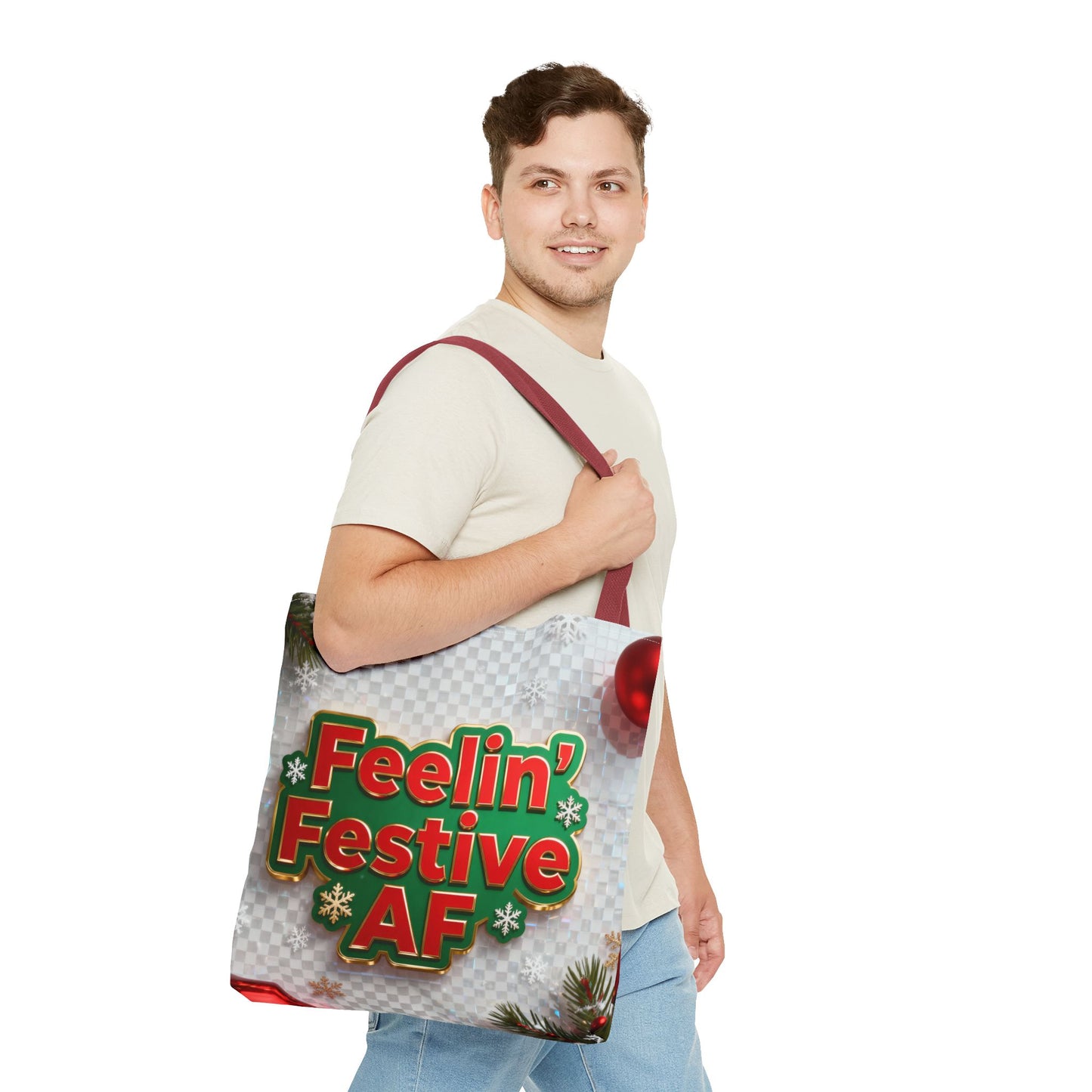Feelin' Festive AF Tote Bag - Holiday Shopping Bag | Loom Noir