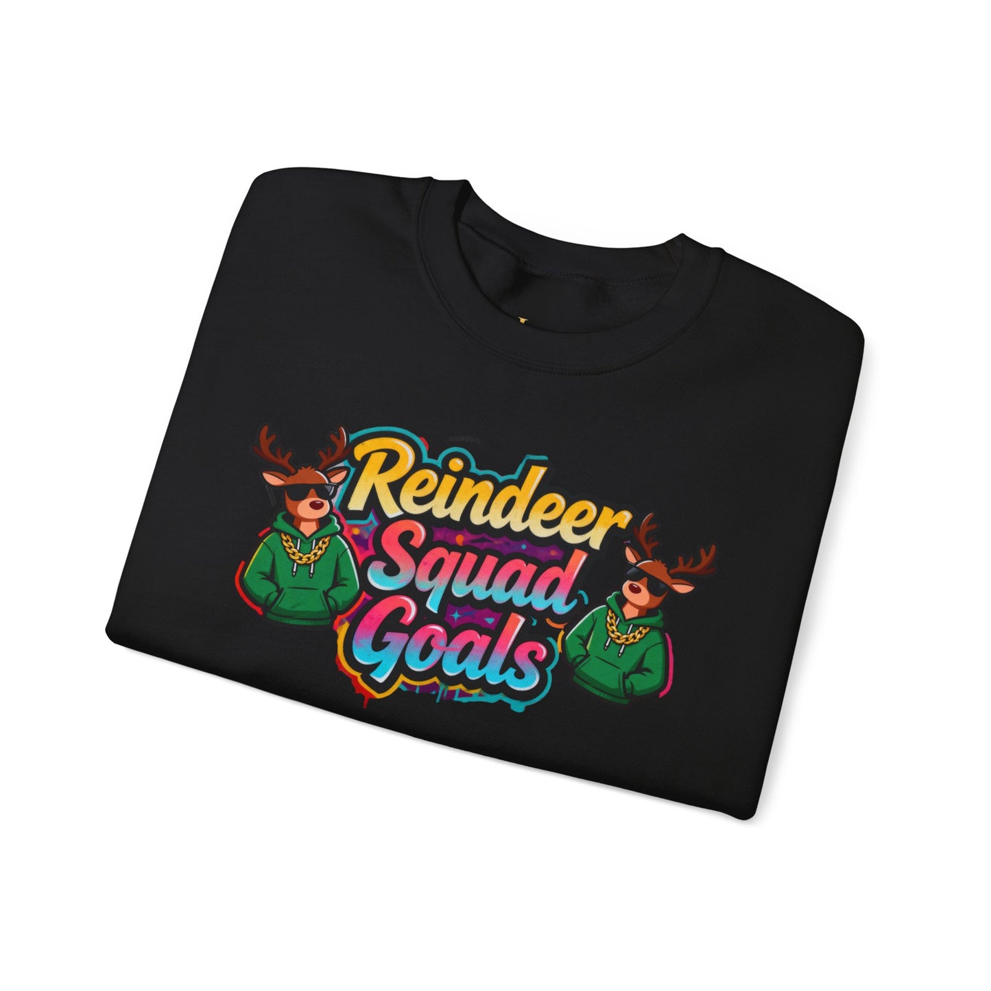 Reindeer Squad Goals Sweatshirt - Funny Christmas Crewneck | Loom Noir