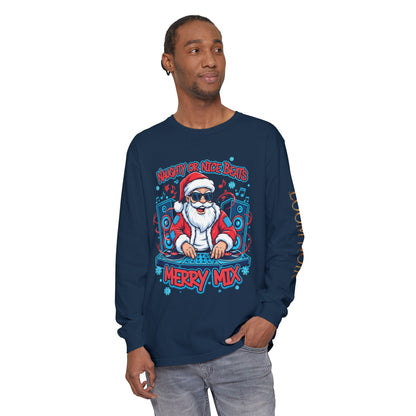DJ Santa Long Sleeve Shirt | Naughty or Nice Beats Christmas Tee