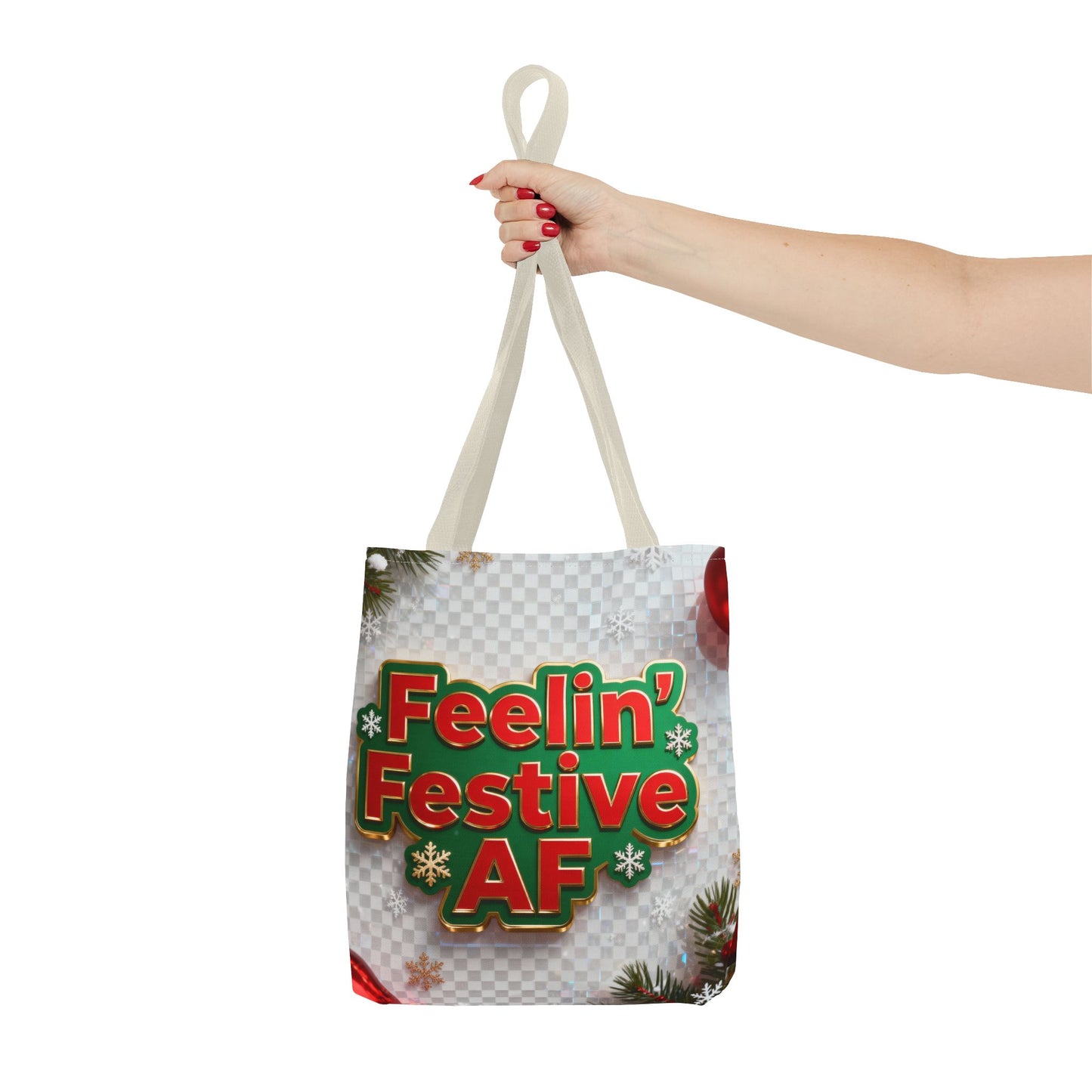 Feelin' Festive AF Tote Bag - Holiday Shopping Bag | Loom Noir