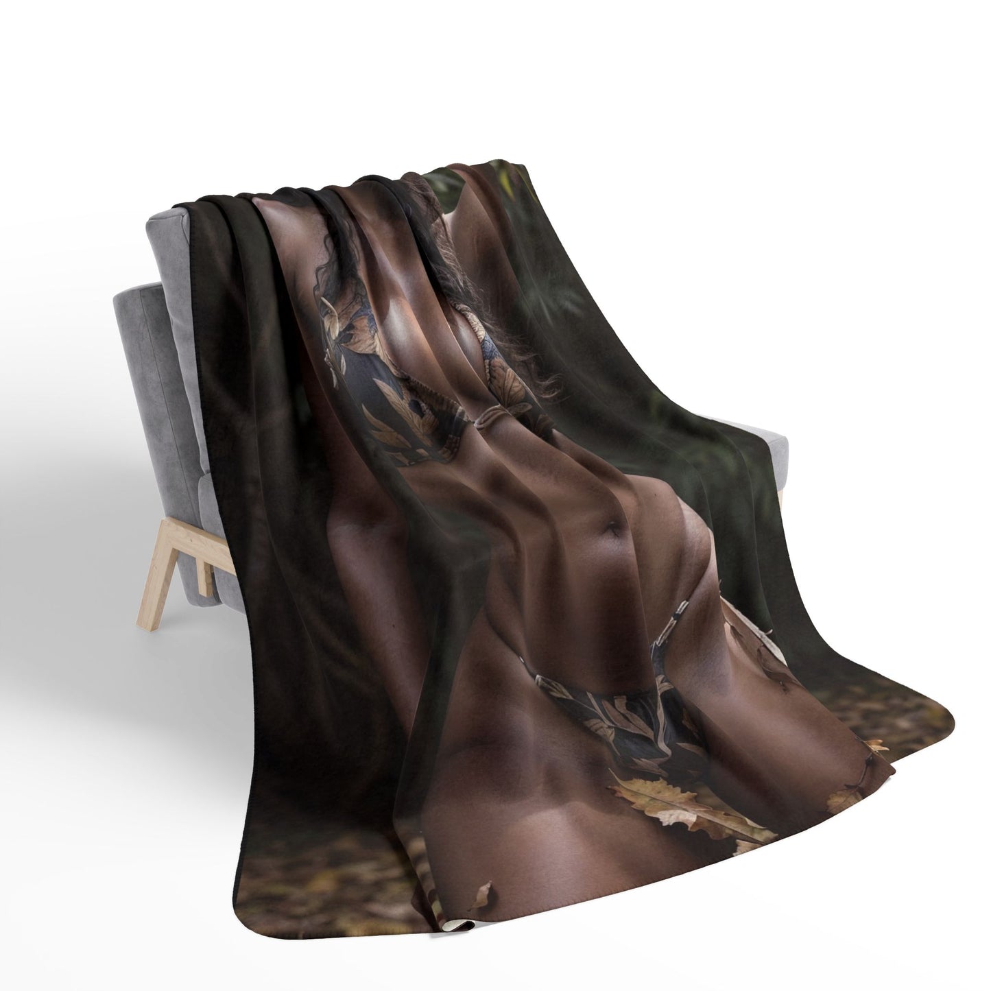 Tropical Bikini Photo Print Sherpa Blanket | Cozy Fleece Throw