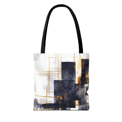 Modern Gold & Navy Tote Bag - Stylish Shopping Bag | Loom Noir
