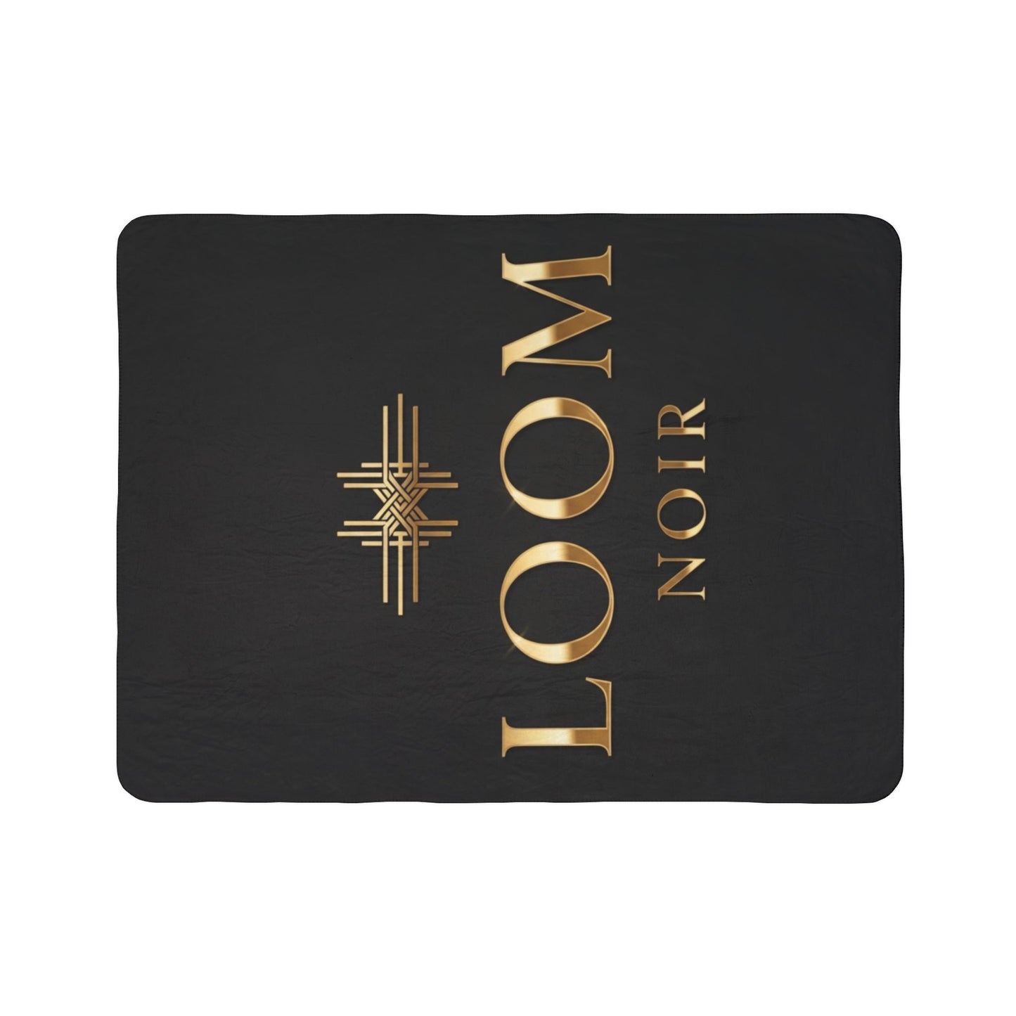 Loom Noir Sherpa Blanket | Luxurious Black & Gold Plush Throw