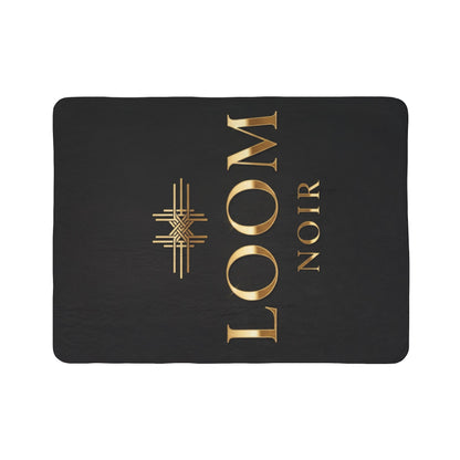 Loom Noir Sherpa Blanket | Luxurious Black & Gold Plush Throw