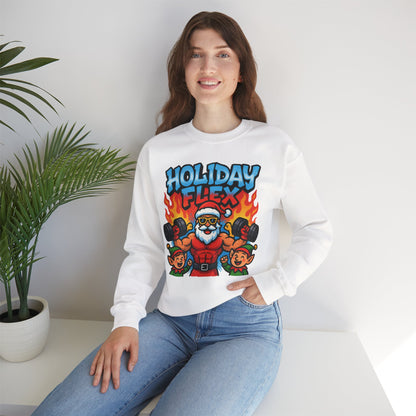 Holiday Flex Sweatshirt - Funny Christmas Fitness Crewneck | Loom Noir