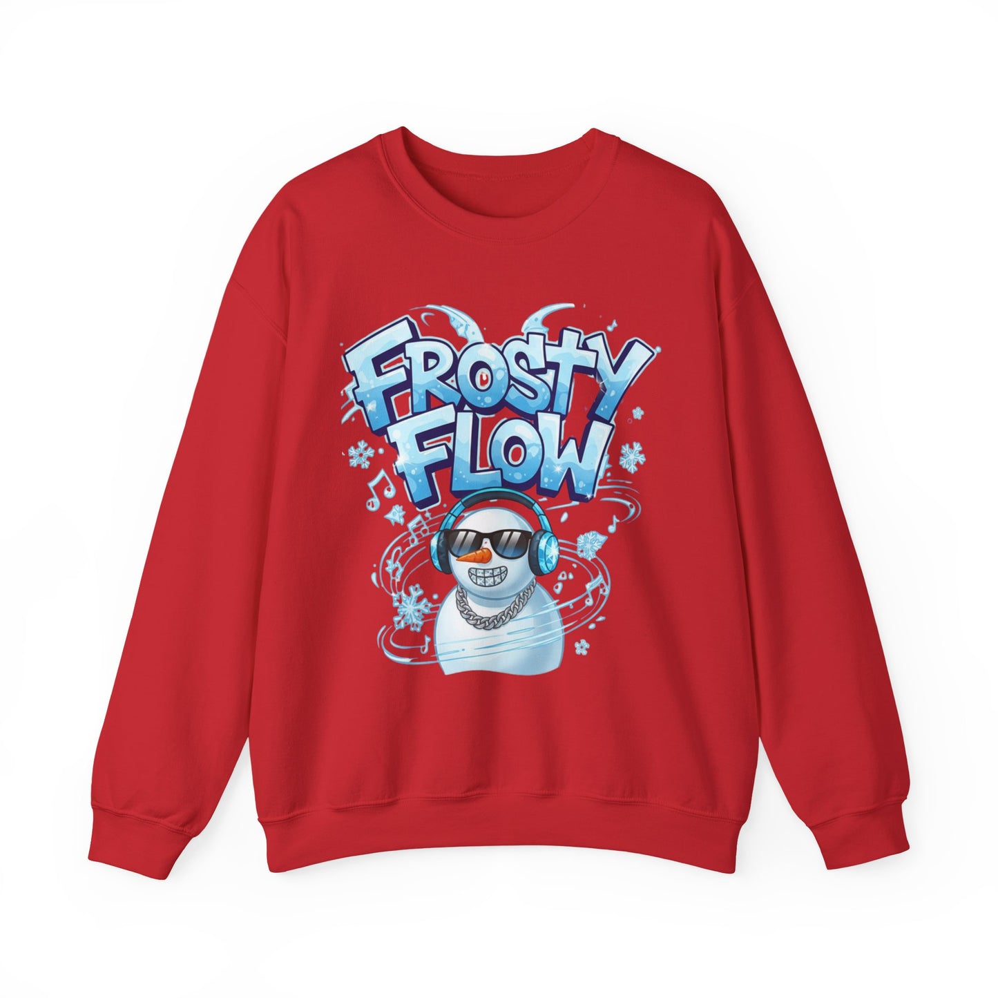 Frosty Flow Sweatshirt - Cool Snowman Graphic Crewneck | Loom Noir