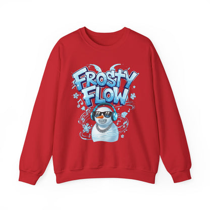 Frosty Flow Sweatshirt - Cool Snowman Graphic Crewneck | Loom Noir