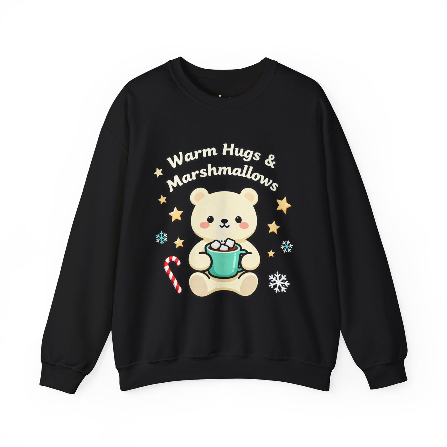 Cute Bear Hot Cocoa Sweatshirt - Warm Hugs & Marshmallows | Loom Noir