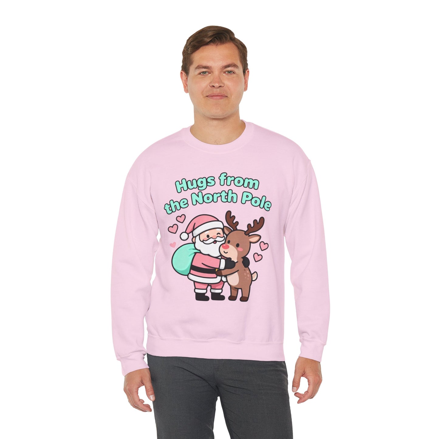 Christmas Sweatshirt Santa & Reindeer - Holiday Crewneck | Loom Noir