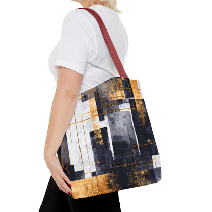 Modern Gold & Navy Tote Bag - Stylish Shopping Bag | Loom Noir