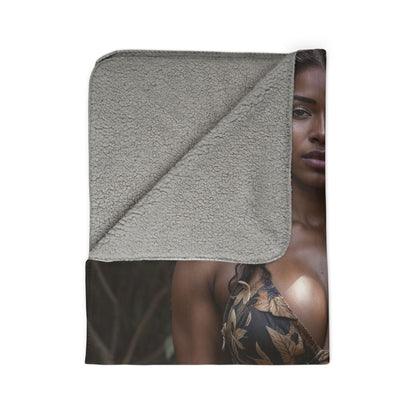 Tropical Bikini Photo Print Sherpa Blanket | Cozy Fleece Throw