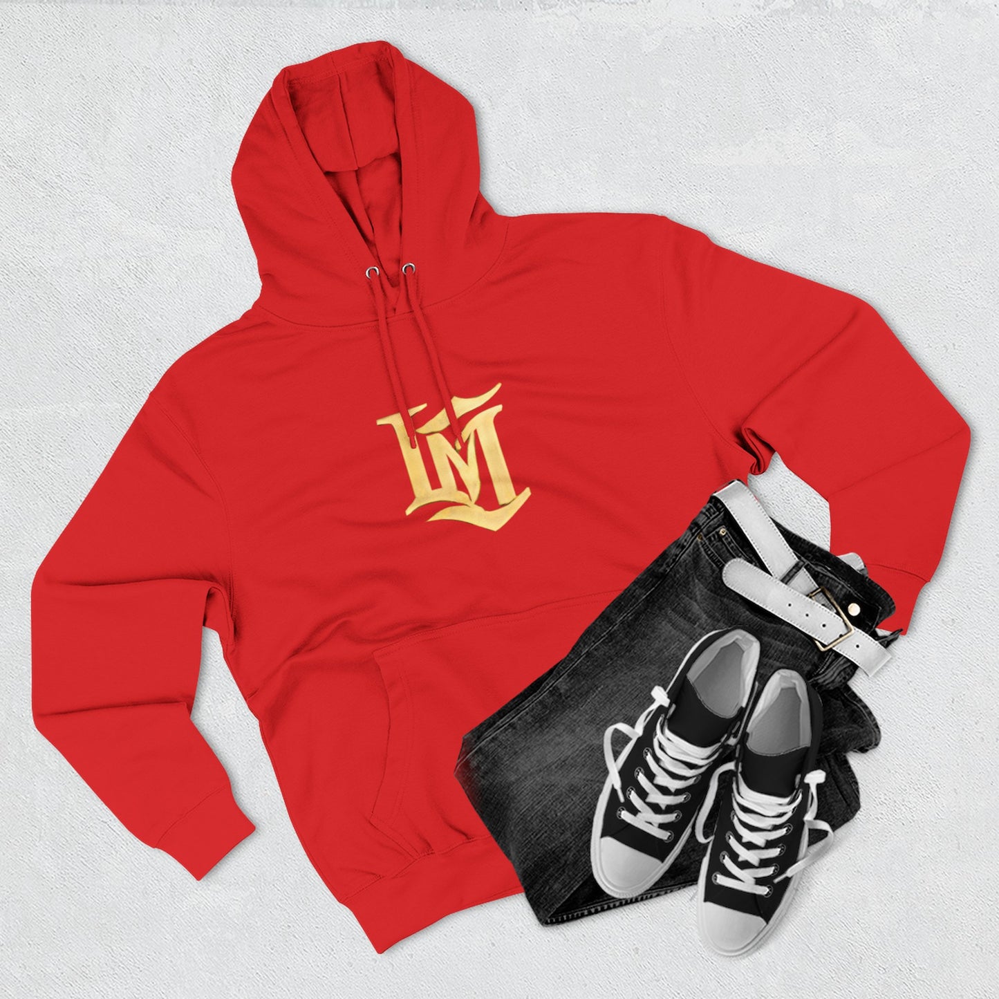 Gold Script LM Hoodie - Vintage Athletic Streetwear | Loom Noir