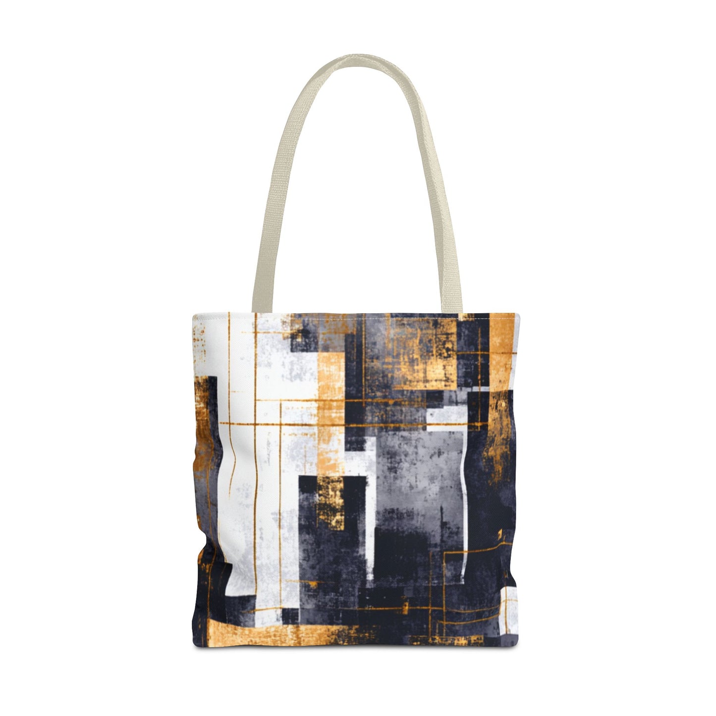 Modern Gold & Navy Tote Bag - Stylish Shopping Bag | Loom Noir