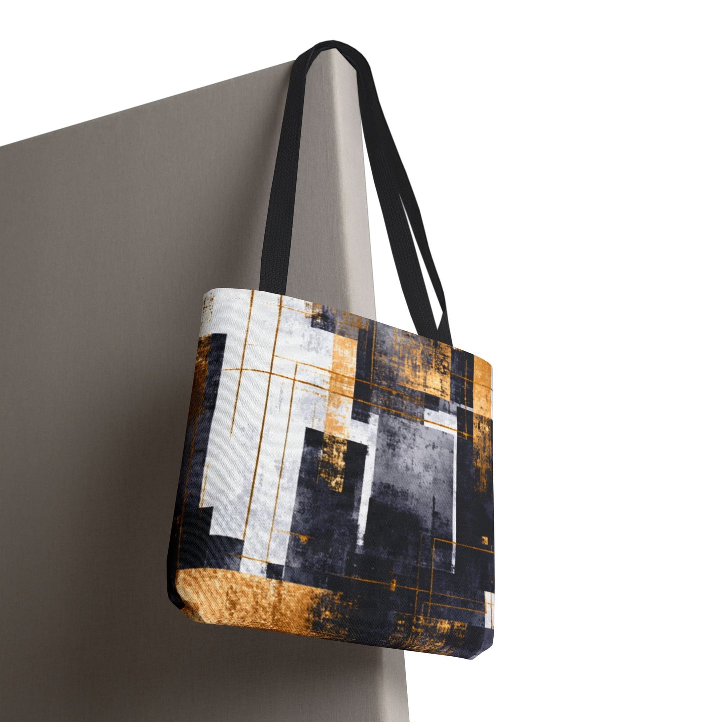 Modern Gold & Navy Tote Bag - Stylish Shopping Bag | Loom Noir