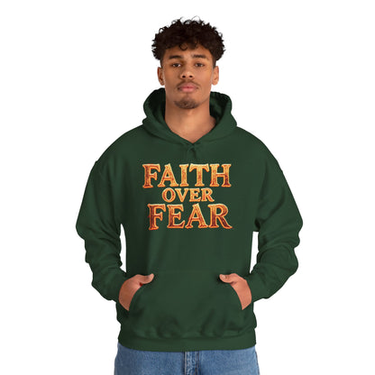 Faith Over Fear Hoodie Pullover - Christian Streetwear | Loom Noir