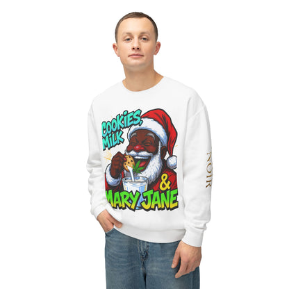 Cookies Milk & Mary Jane Sweatshirt - Funny Holiday Crewneck | Loom Noir