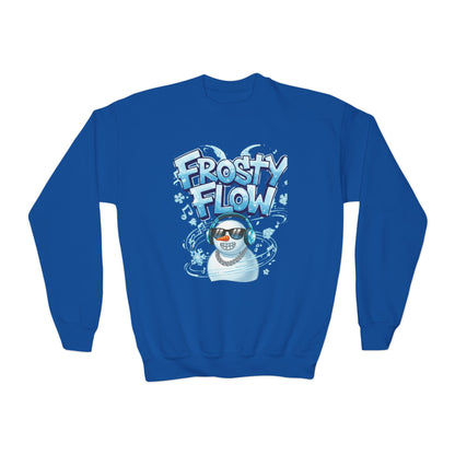 Frosty Flow Youth Sweatshirt - Kids Snowman Pullover | Loom Noir