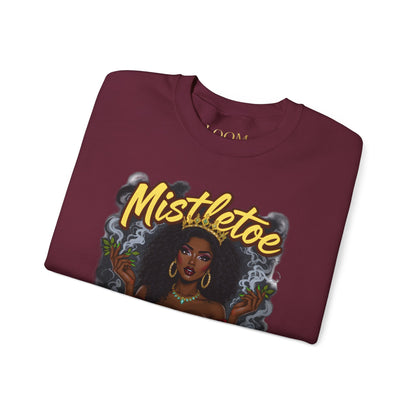 Mistletoe & Mary Jane Crewneck | Cannabis Holiday Sweatshirt