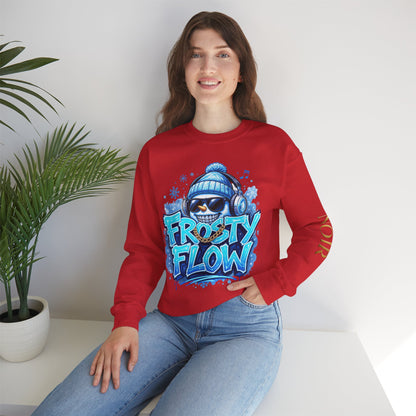 Frosty Flow Sweatshirt - Unisex Snowman Crewneck | Loom Noir